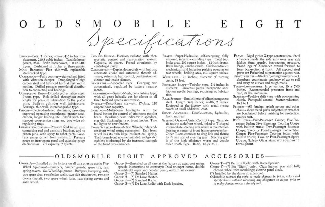 1936 Oldsmobile Motor Cars Brochure Page 4